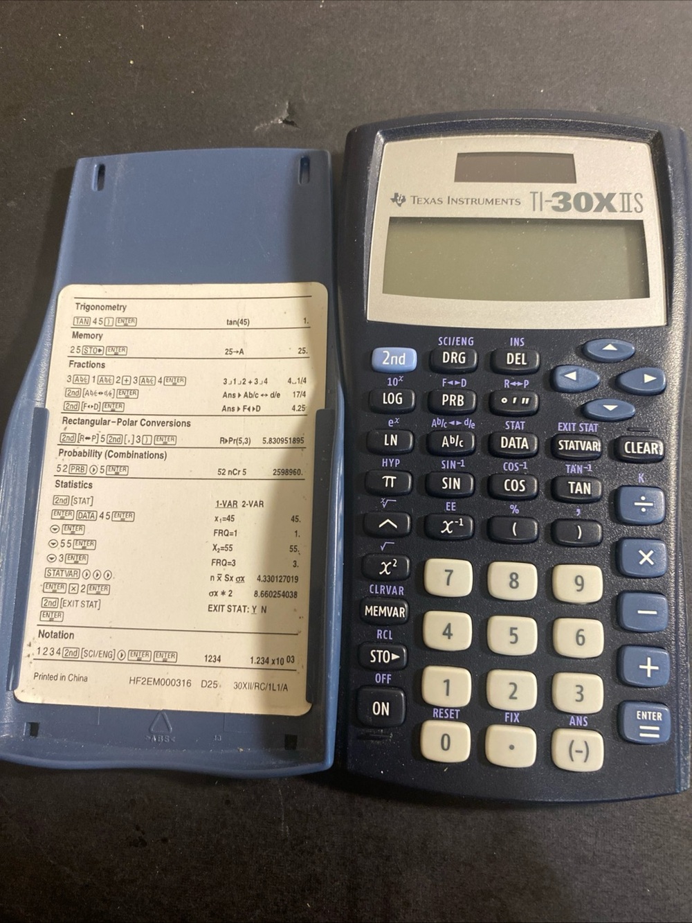 Texas Instruments TI-30X IIS Solar Scientific Calculator Algebra Geometry /Case